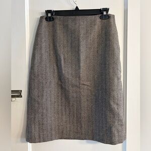 J Crew Women’s Herringbone Wool Pencil Skirt Sz 6, Black/Tan/Brown Neutral